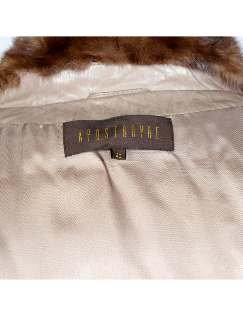 Doudoune APOSTROPHE T40 beige et vison