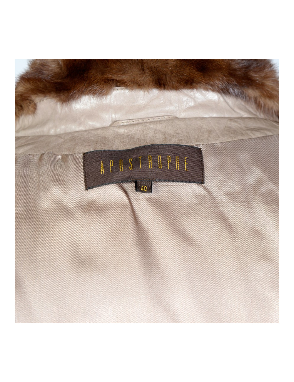 Doudoune APOSTROPHE T40 beige et vison