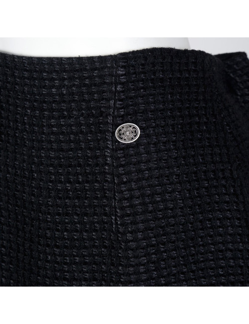 Jupe CHANEL T 42 plissée tweed noir