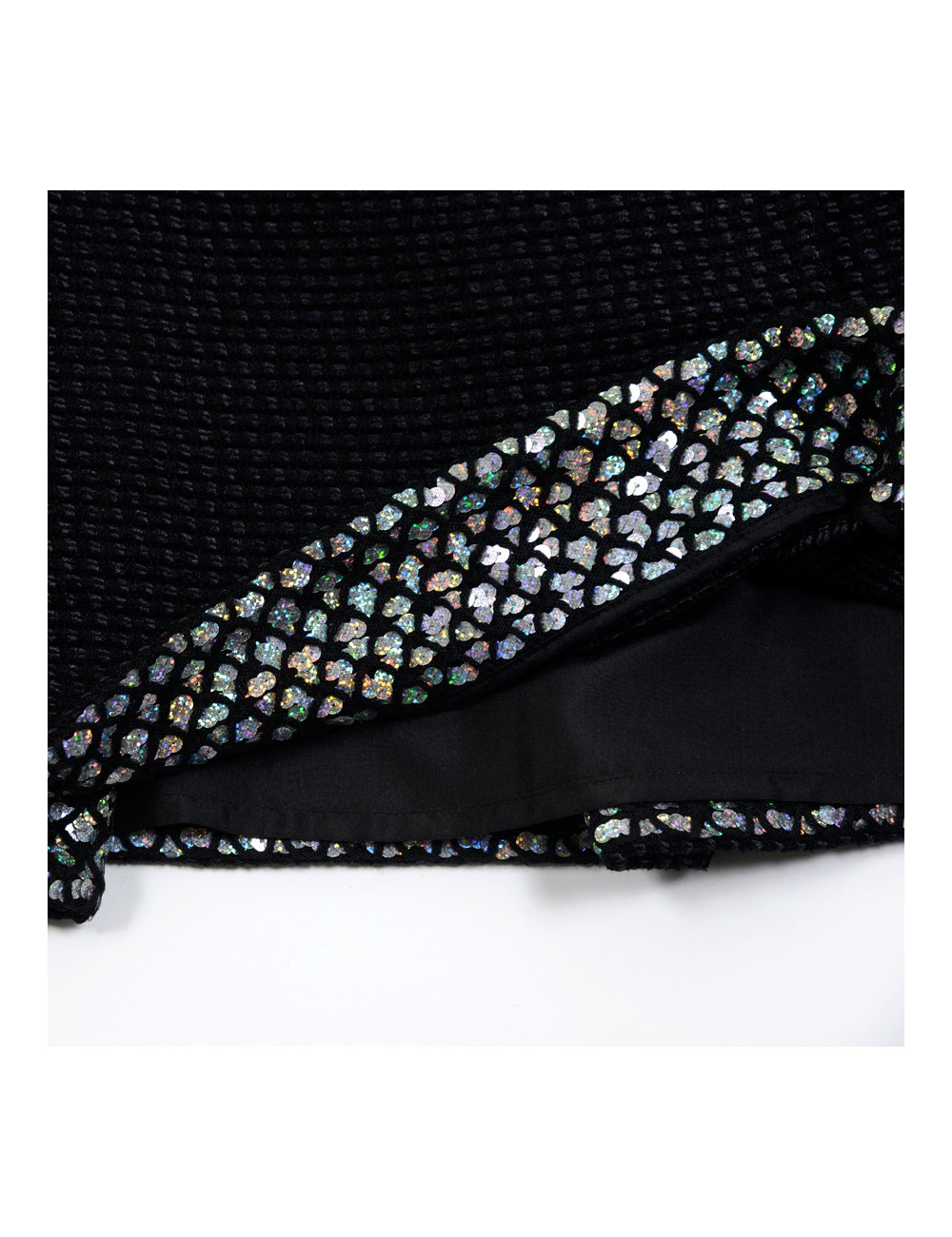 Jupe plissée CHANEL T 42 plissée tweed noir