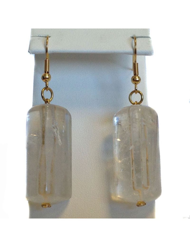 Clous d'oreille cristal de Roche