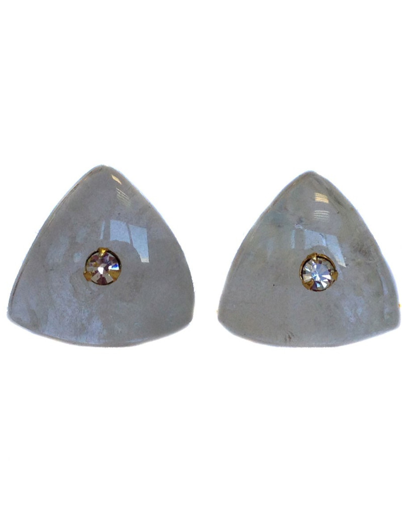 Clous d'oreille cristal de Roche