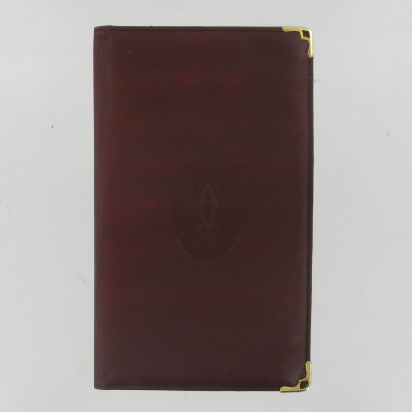 CARTIER Burgundy leather card holder