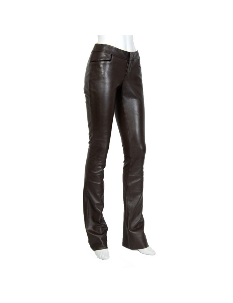 Pantalon GUCCI en cuir marron T 