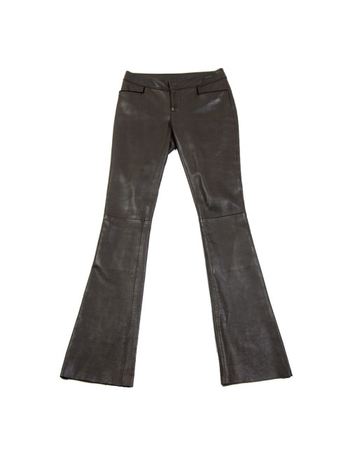 Pantalon GUCCI en cuir marron T 