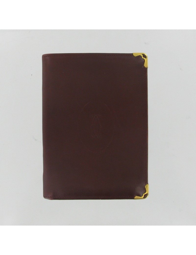 CARTIER Burgundy leather portfolio