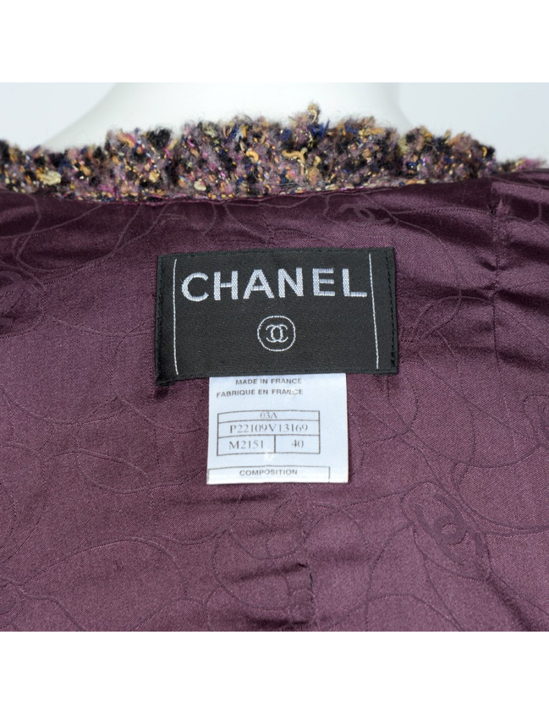 Veste CHANEL tweed prune T40