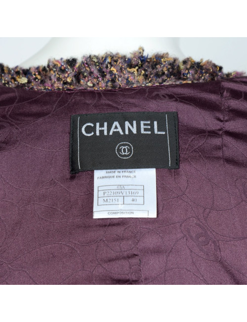 Veste CHANEL tweed prune T40