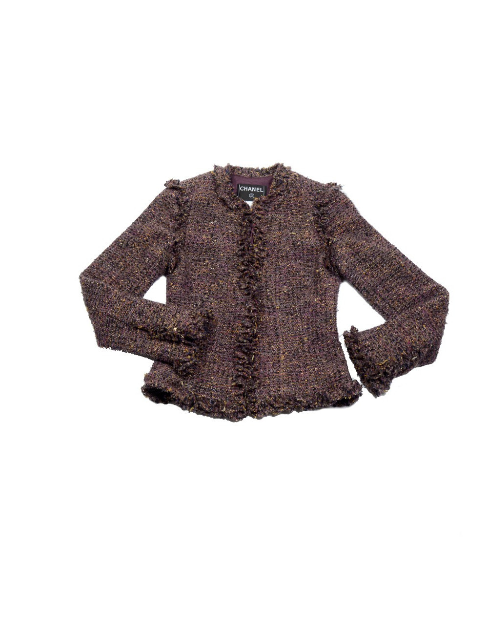 Veste CHANEL tweed prune T40