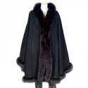 Cape GERARD BABIN wool cloth and black Fox