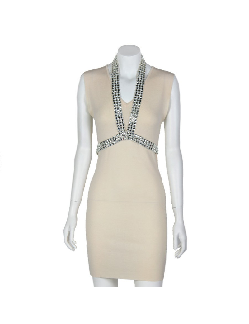 Robe BALMAIN T38 laine ivoire