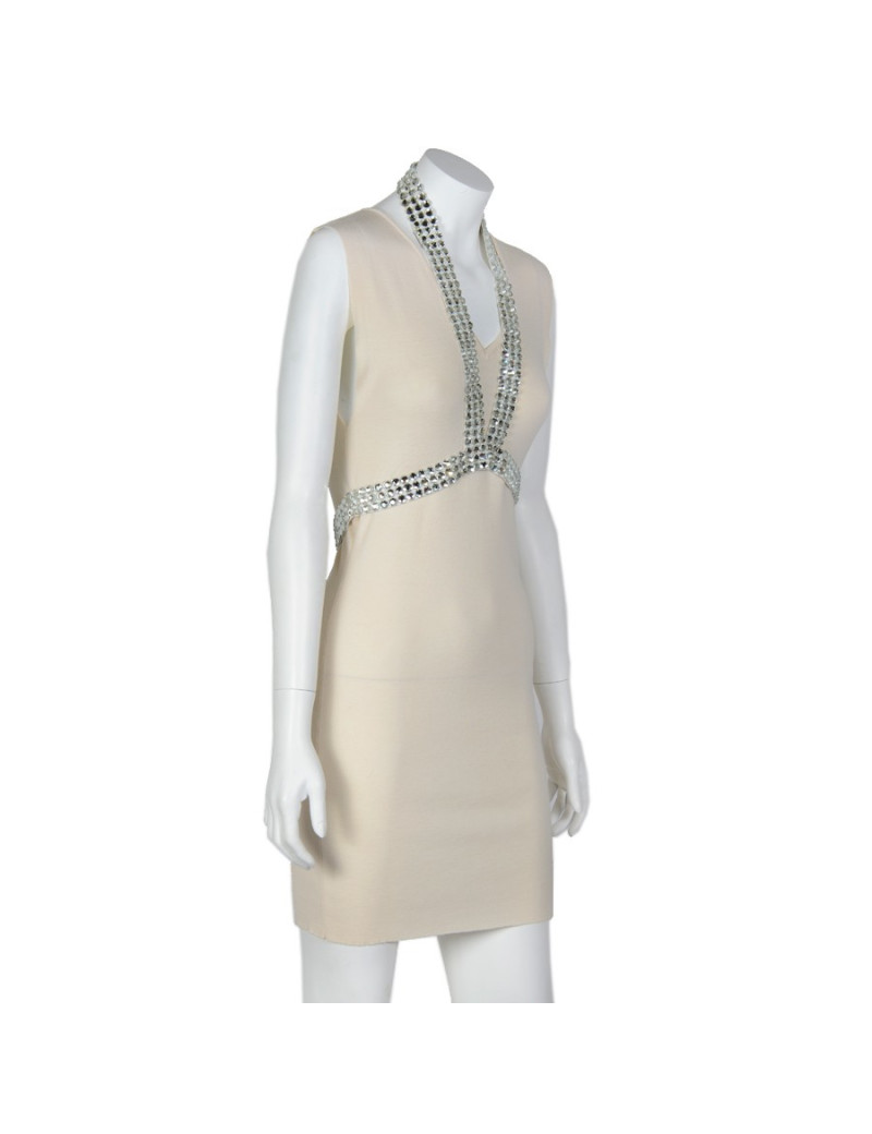 Robe BALMAIN T38 laine ivoire