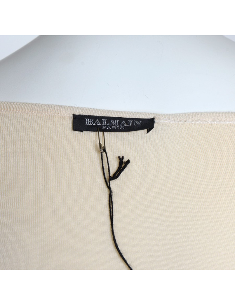 Robe BALMAIN T38 laine ivoire