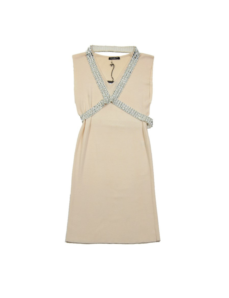 Robe BALMAIN T36 laine rose pâle