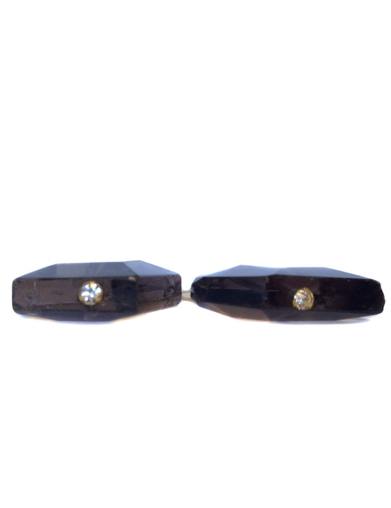 Clous  d'oreille MARGUERITE DE VALOIS quartz fumé