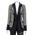 Jacket "Hybrid" T40 CHANEL black and white chicken foot