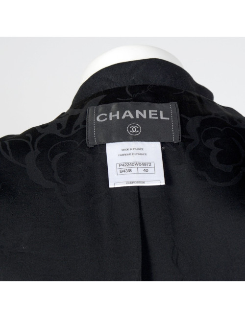 Veste double T40 CHANEL pied de poule noir et blanc 