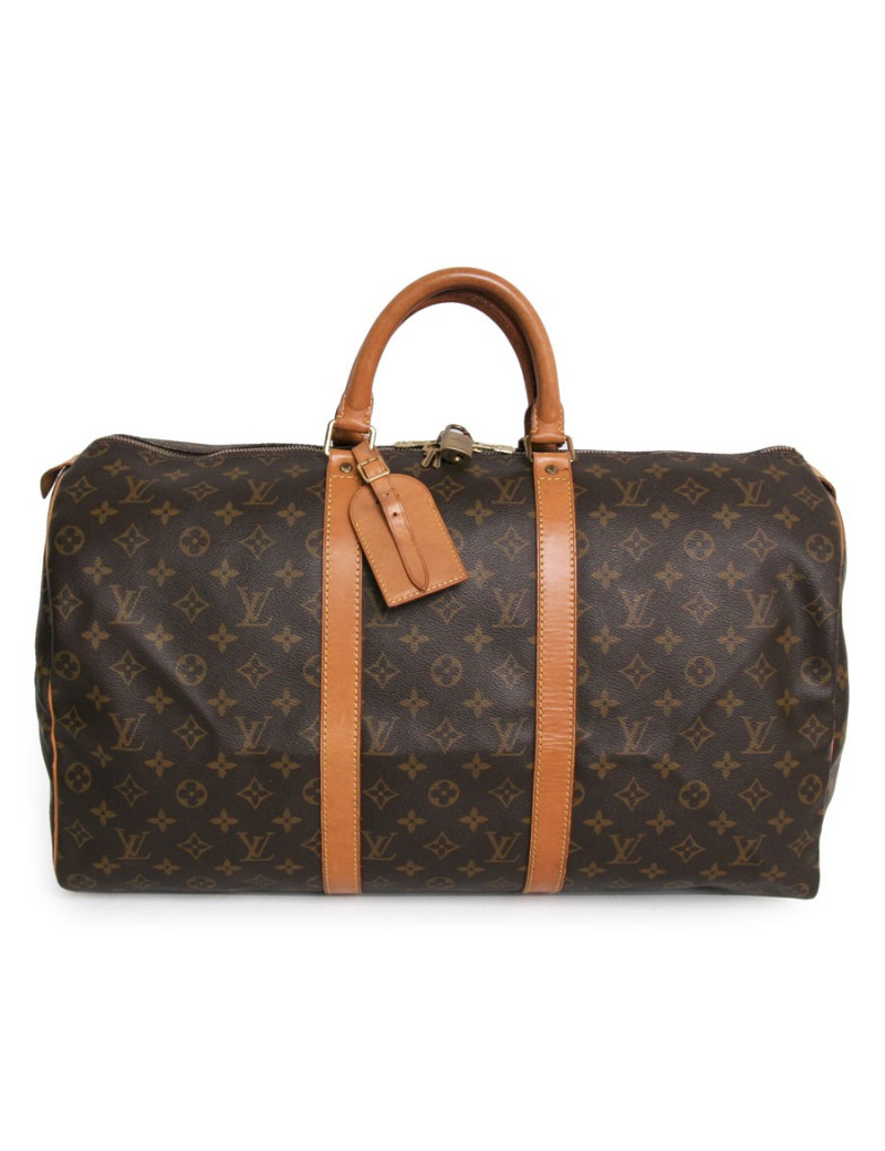 Sac "keepall 50" LOUIS VUITTON toile monogram marron
