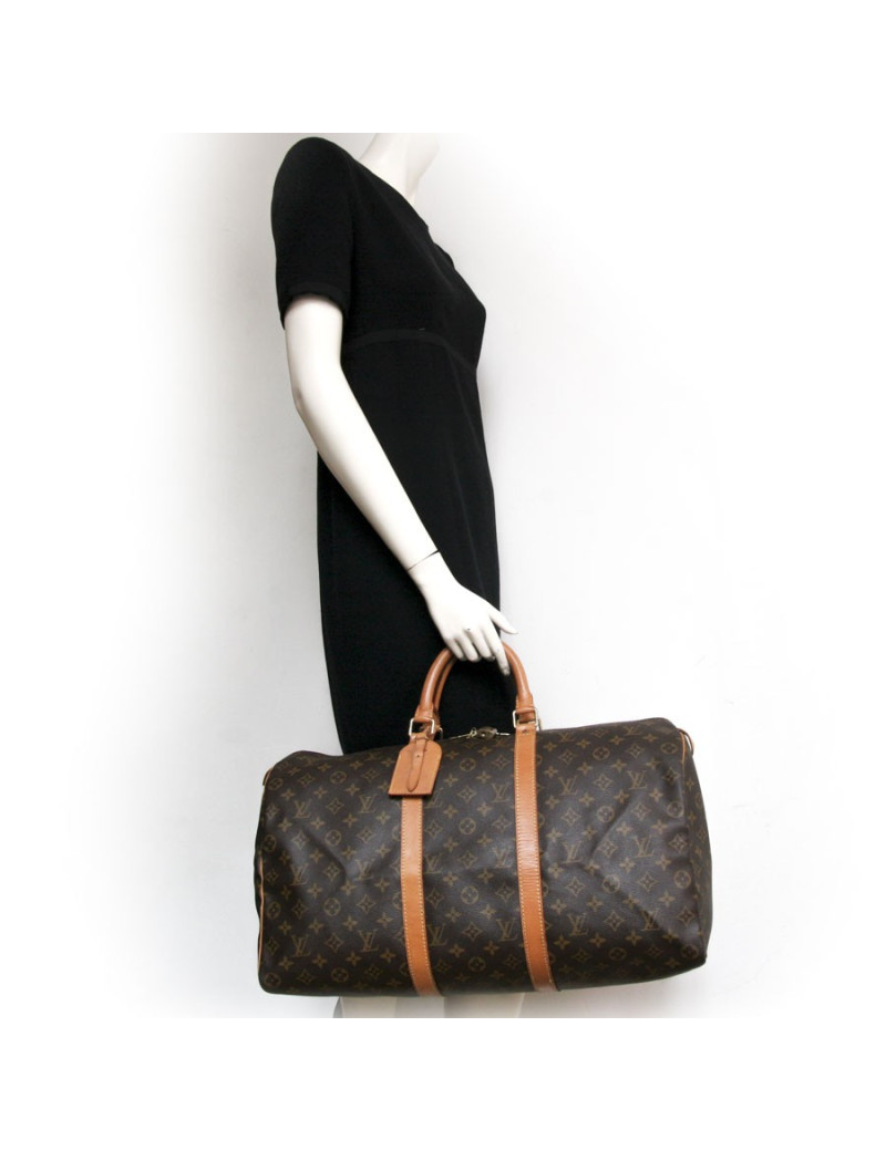 Sac "keepall 50" LOUIS VUITTON toile monogram marron