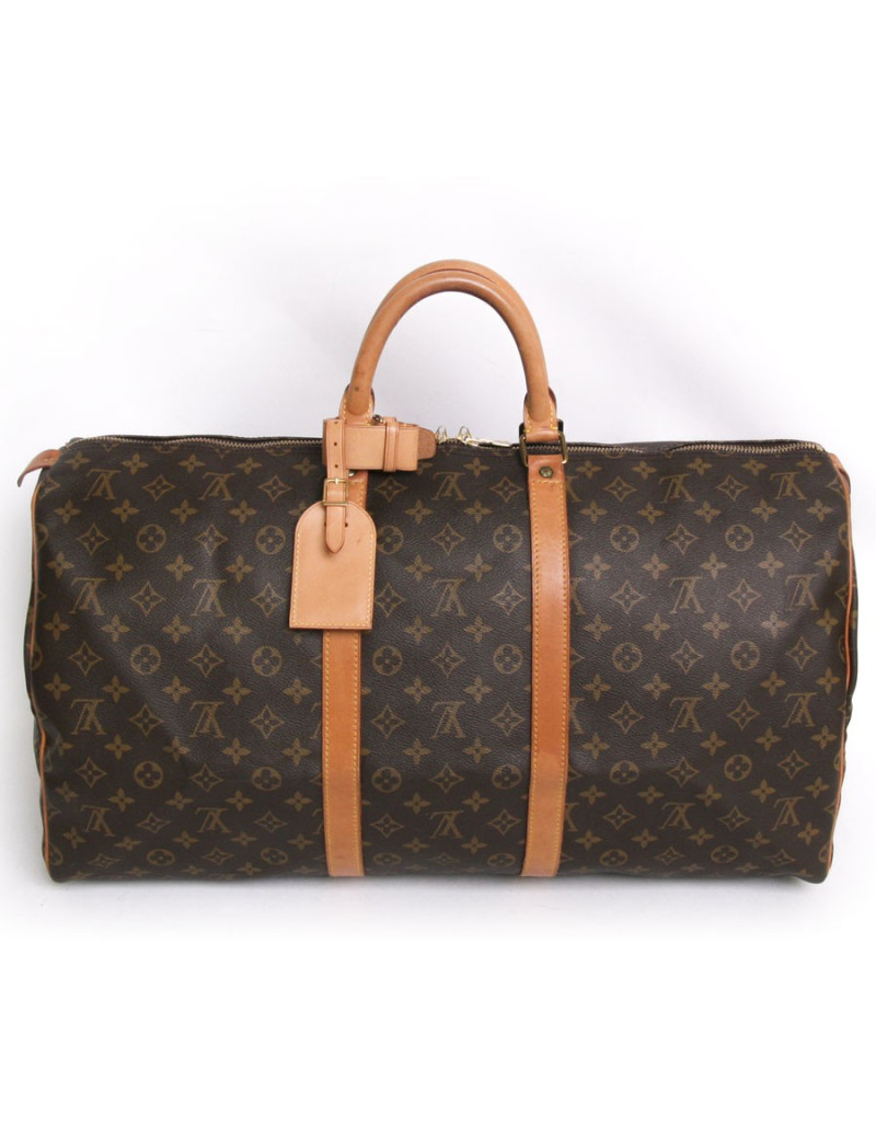 Sac "keepall 55" LOUIS VUITTON toile monogram marron