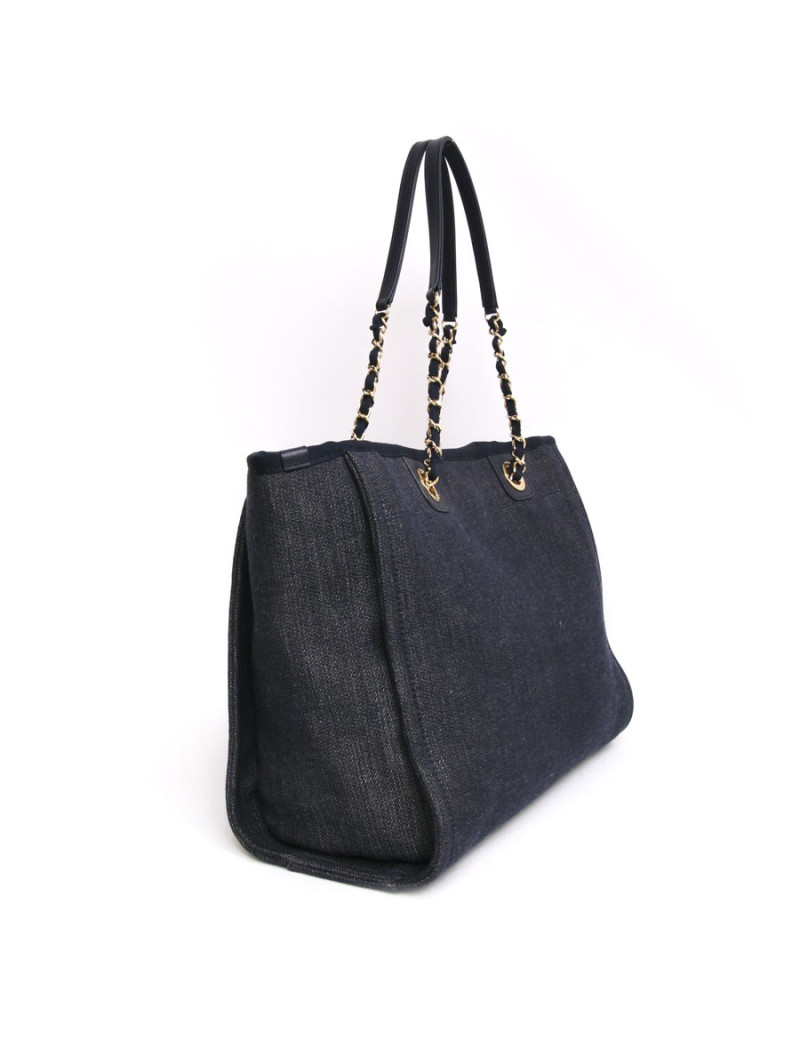 Sac CHANEL cabas signé "Chanel" toile jean's