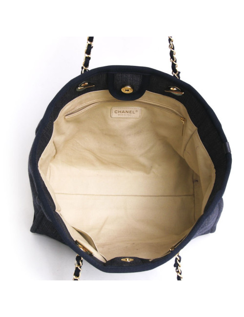 Sac CHANEL cabas signé "Chanel" toile jean's