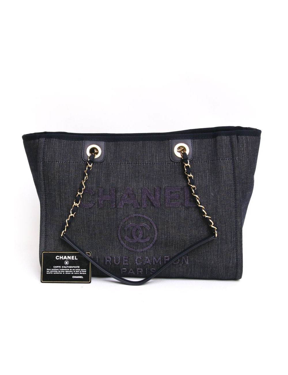 Sac CHANEL cabas signé "Chanel" toile jean's