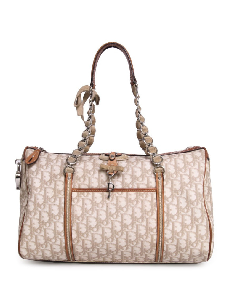 Sac DIOR toile monogram ivoire et marron