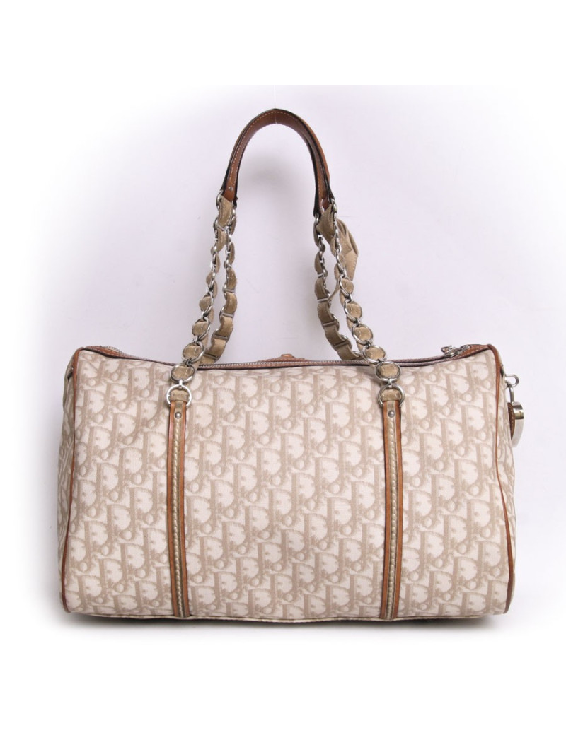 Sac DIOR toile monogram ivoire et marron