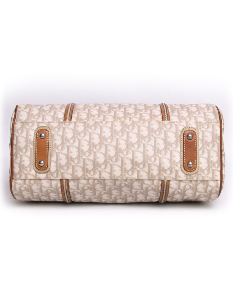 Sac DIOR toile monogram ivoire et marron