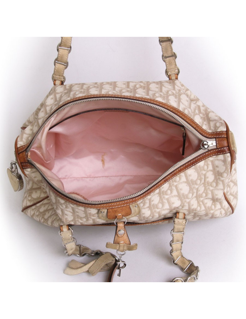 Sac DIOR toile monogram ivoire et marron