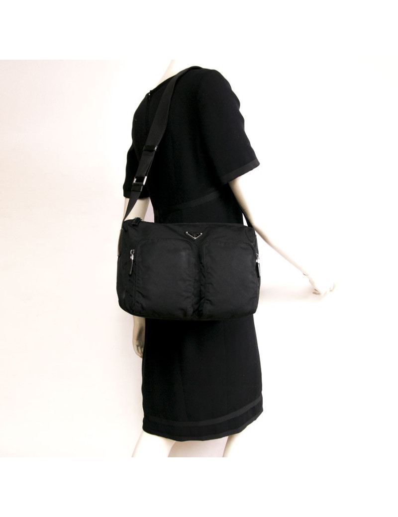 Sacoche PRADA en nylon noir