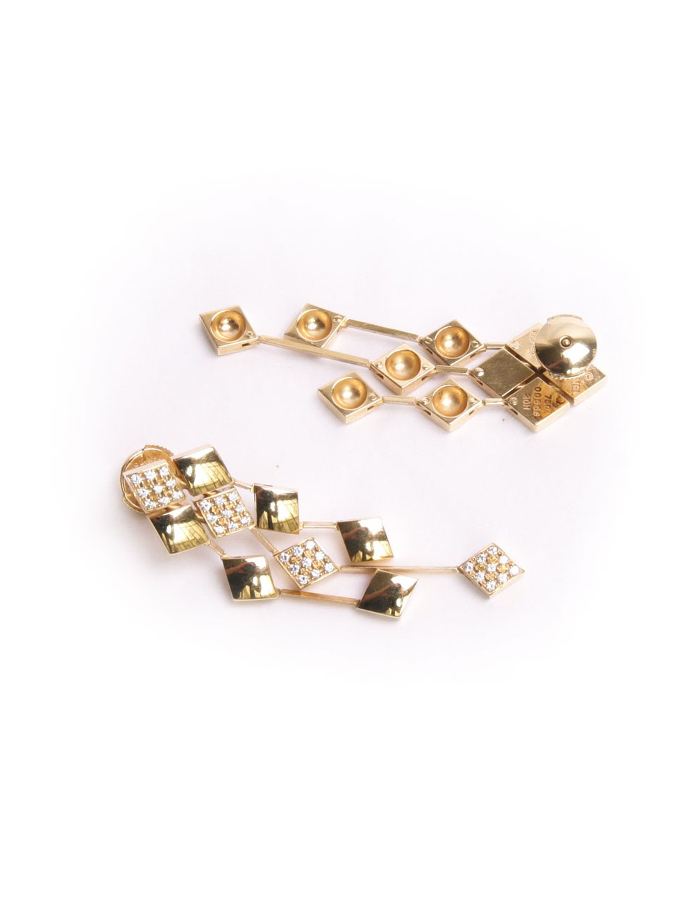 clous d'oreille CHANEL pendantes or jaune et diamants