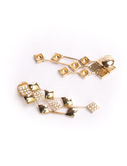 clous d'oreille CHANEL pendantes or jaune et diamants