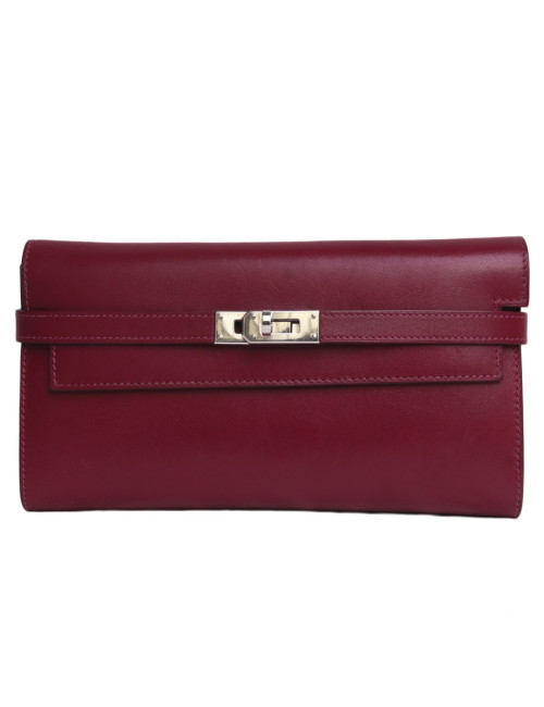 portefeuille kelly en cuir  bicolore