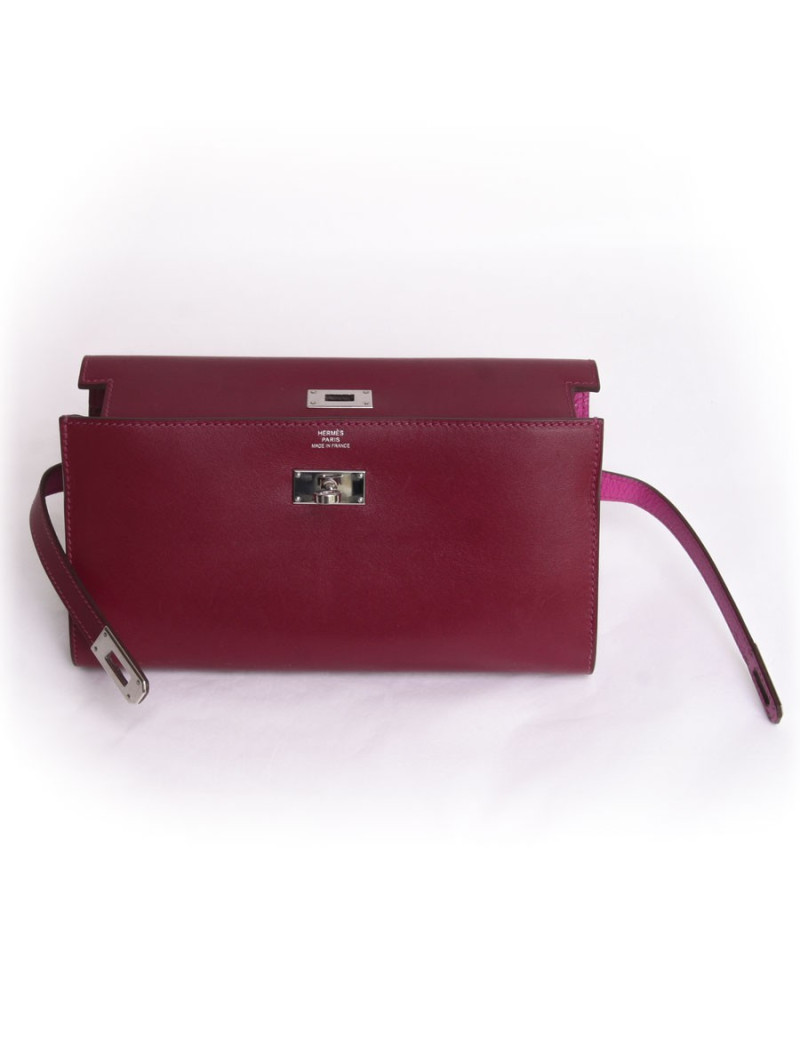 portefeuille kelly en cuir box bicolore