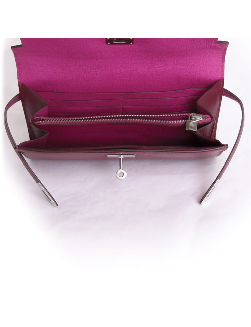 portefeuille kelly en cuir  bicolore