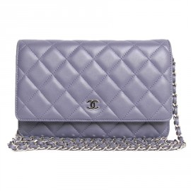 Purple CHANEL wallet quilted bag
