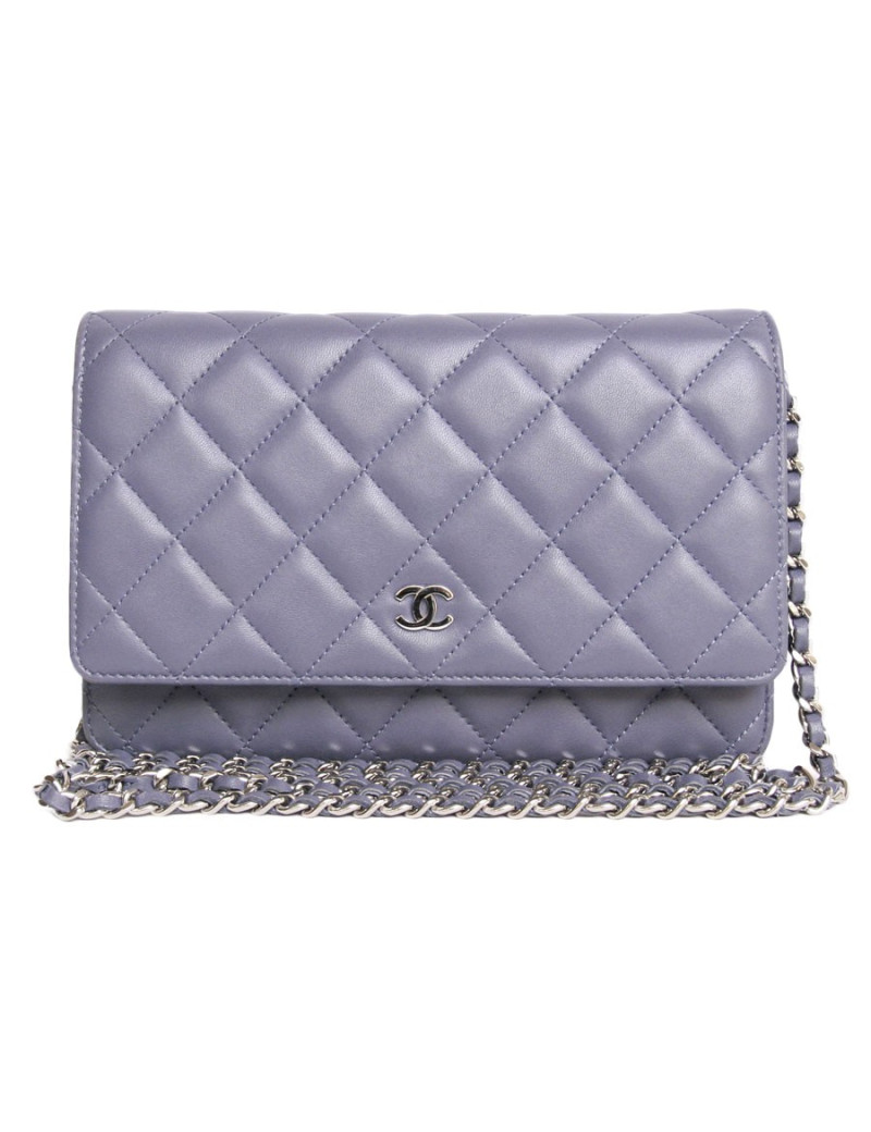 Sac pochette CHANEL matelassé mauve