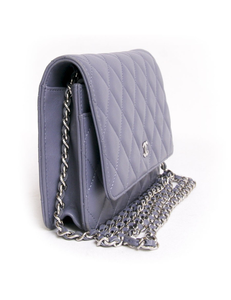 Sac pochette CHANEL matelassé mauve