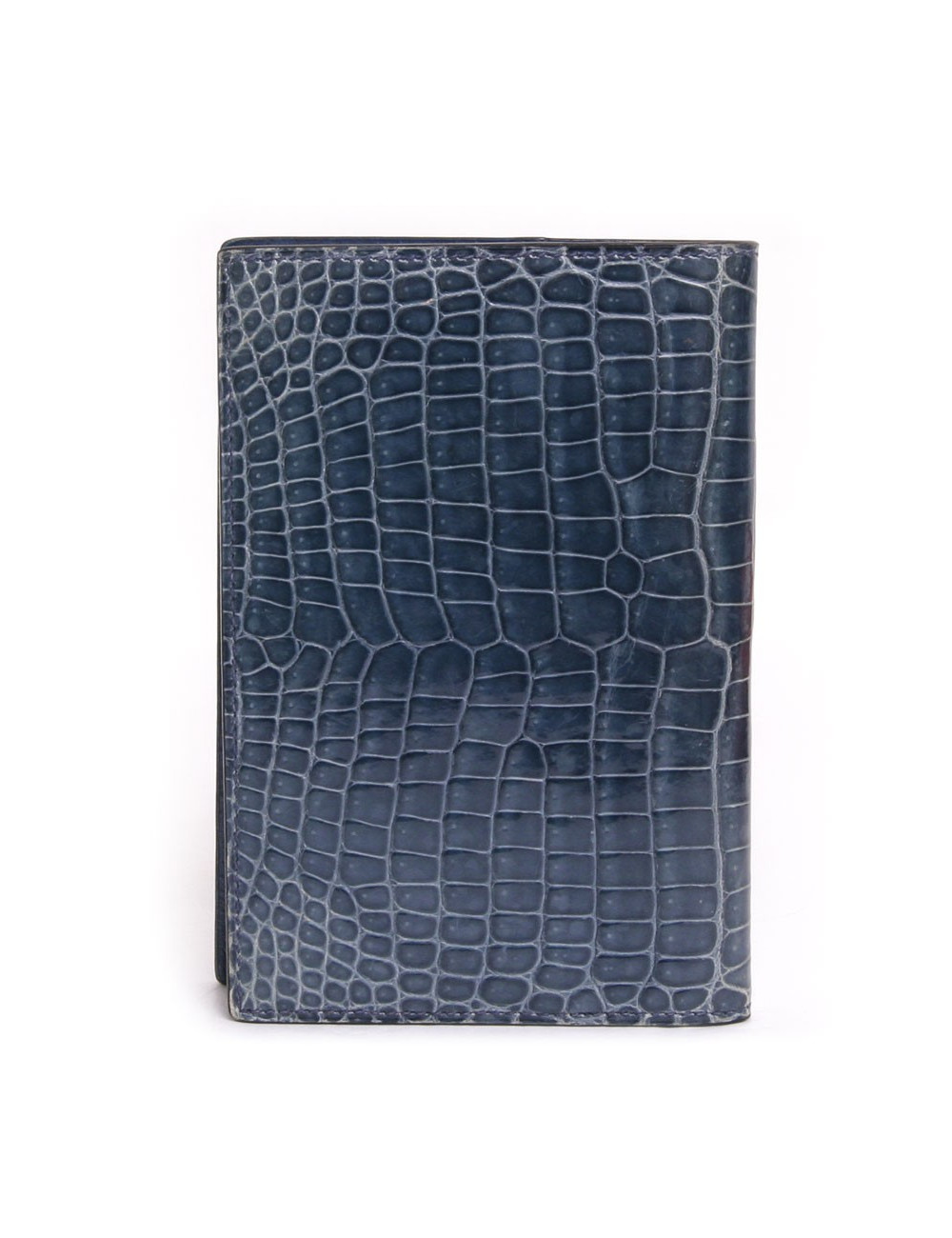 porte agenda HERMES crocodile porosus bleu jean's 