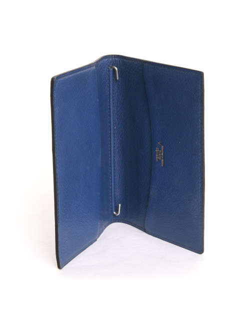 porte agenda HERMES crocodile porosus bleu jean's 