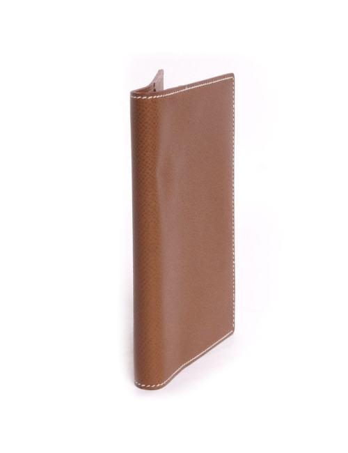 porte agenda HERMES cuir grainé courchevel gold