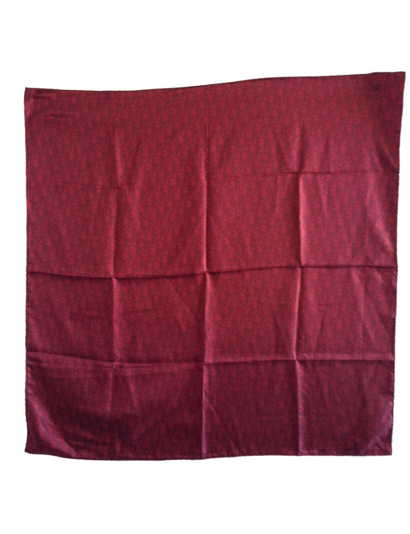 foulard Christian DIOR en soie bordeaux
