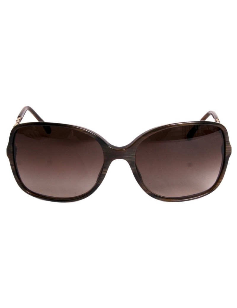 Lunettes de soleil CHANEL marron façon bois 