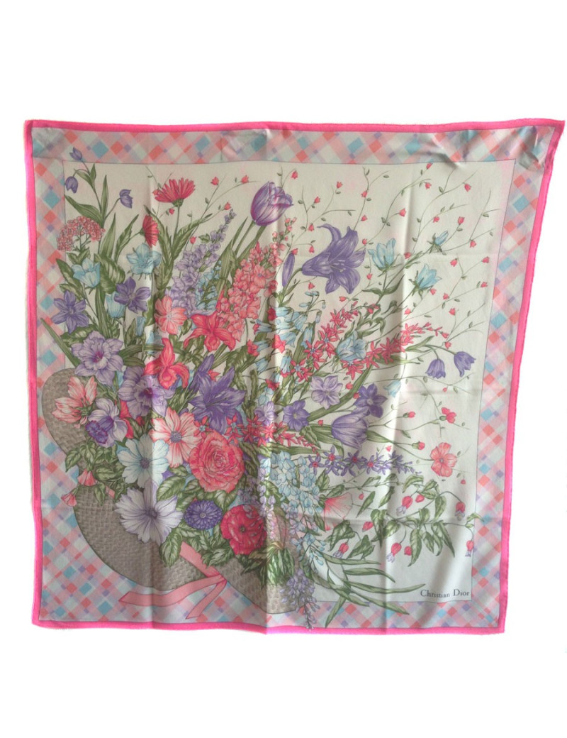 Carré de mousseline de soie Christian DIOR rose