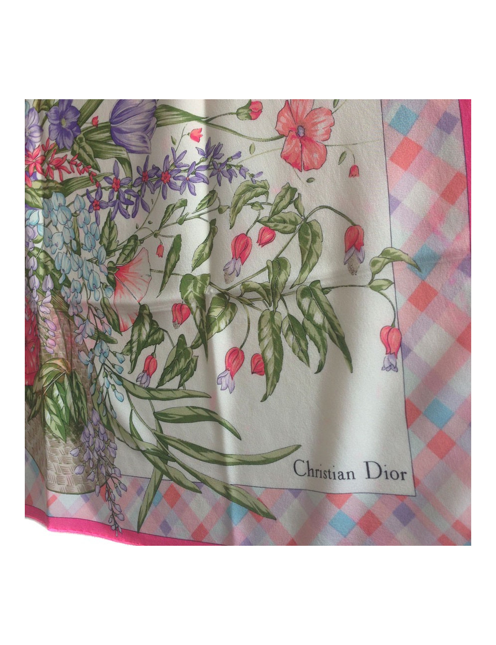 Carré de mousseline de soie Christian DIOR rose
