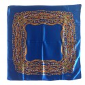Square of silk CHANEL blue gem vintage
