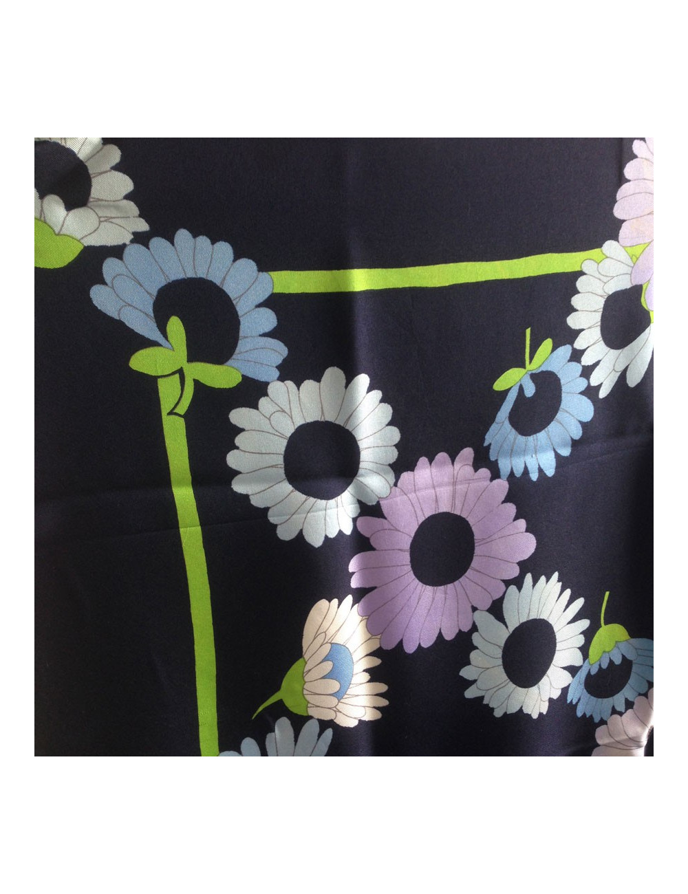 Carré de soie Christian DIOR "marguerites" vintage