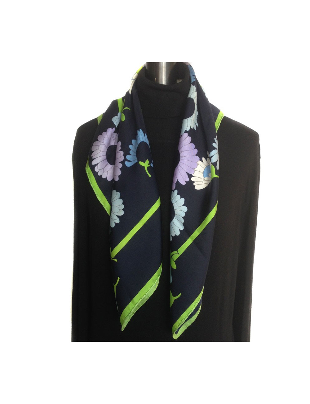 Carré de soie Christian DIOR "marguerites" vintage